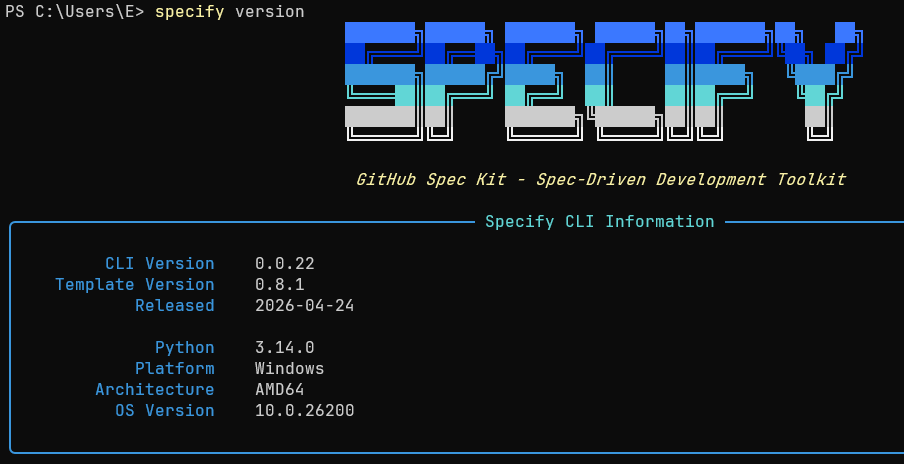 specify version 版本畫面